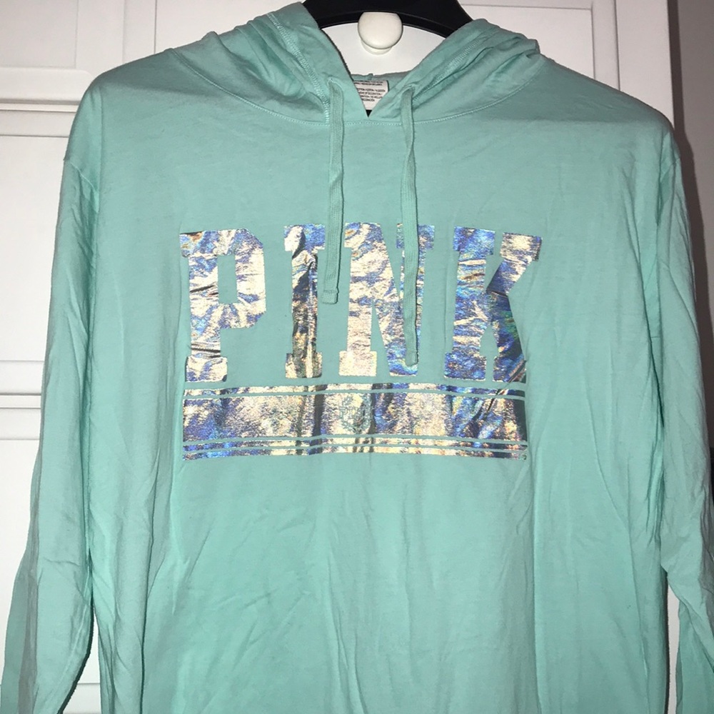 Teal “PINK” lightweight hoodie